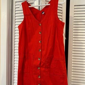 NWT Red Button-Down Sleeveless Dress - Old Navy